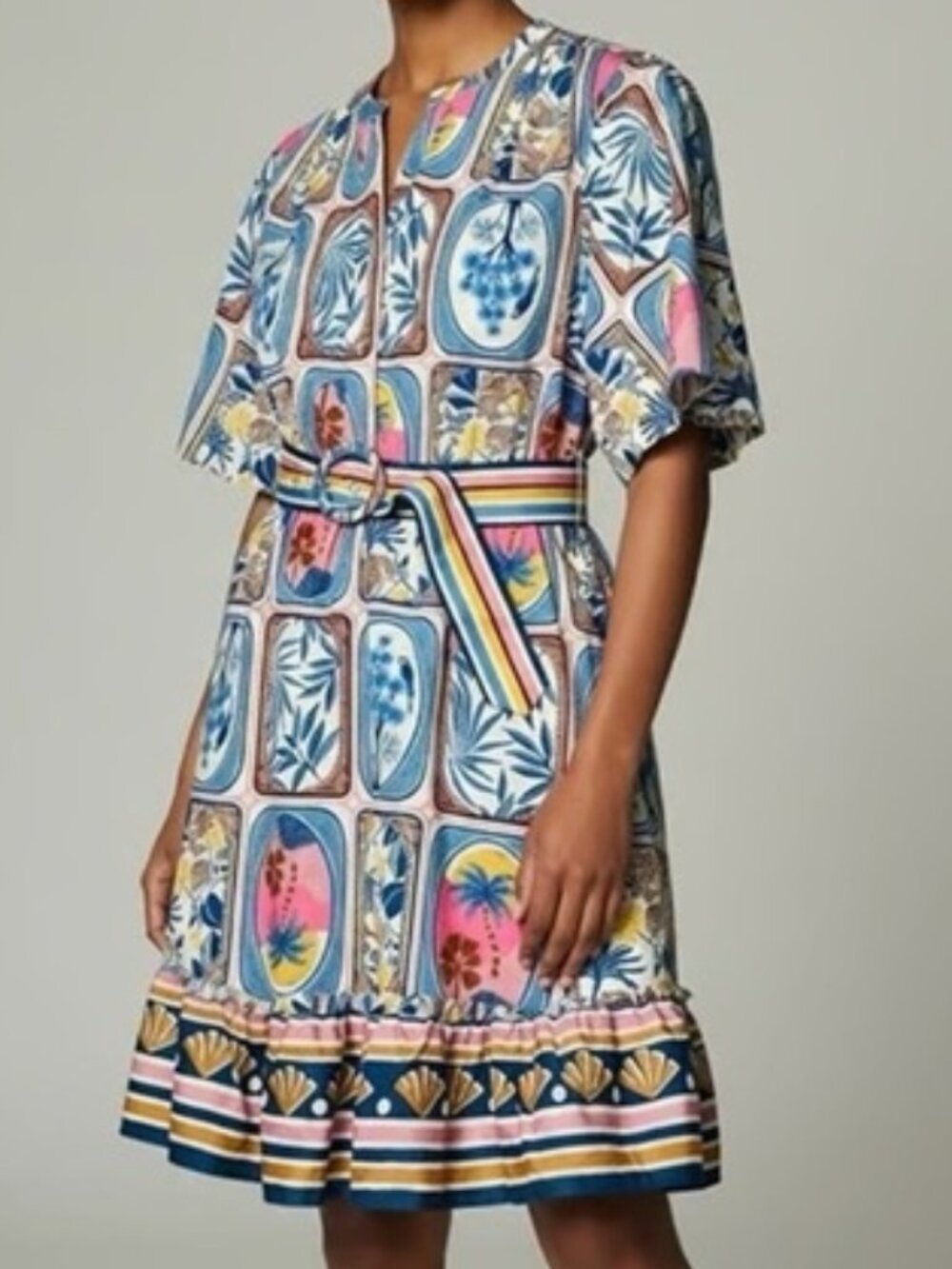 J by Joie Size 2 Puff Sleeve Tropical dress